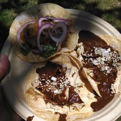 San Jose Taco Festival of Innovation - Carnitas and Mole Negro Tacos from Oaxaca