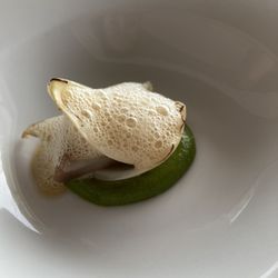 Mirador de Ulía - Marinated Atlantic mackerel with hazelnut and pistachio foam