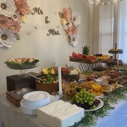 Jamies Creations - Pre-wedding party charcuterie board on dining room table.