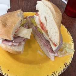 Flossie And Delzena's - The Vinnie sandwich. Very good, but too much bread  .