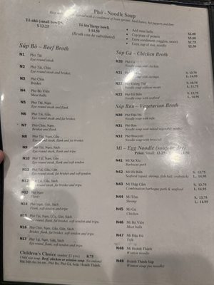 Menu photo 1 Pho Van Austin, TX