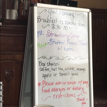 Agustin Inn - Breakfast board - Bed & Breakfast Near Me - St. Augustine, Florida