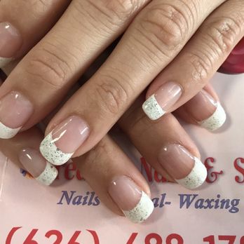 Creative Nails & Spa - White French tip with glitter! - Nail Salons Near Me - West Covina, California Creative Nails & Spa - White French tip with glitter! - Nail Salons Near Me - West Covina, California