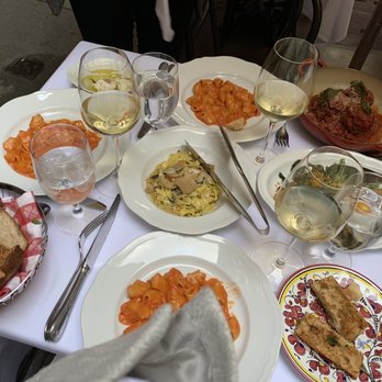 Carbone - Our spread. Mario 's Meatballs Fettuccine con Funghi Spicy Rigatoni Vodka - Italian Near Me - New York, New York