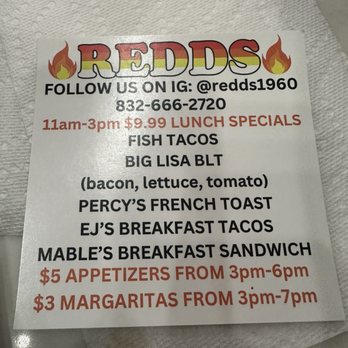 REDDS - Lunch specials - American Near Me - Houston, Texas