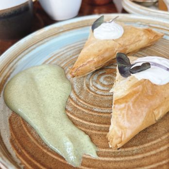 Peya - fig & goat cheese samosa - French Near Me - Vancouver, British Columbia