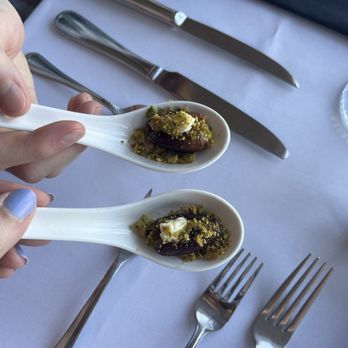 The Vine Fine Dining - Pistachio crème stuffed dates - Seafood Near Me - Touchet, Washington The Vine Fine Dining - Pistachio crème stuffed dates - Seafood Near Me - Touchet, Washington