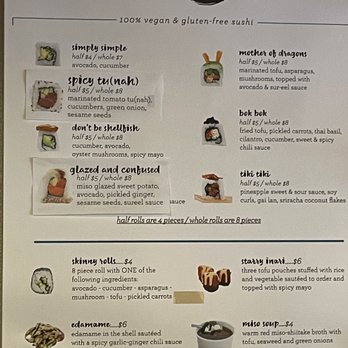 Sushi Love - Menu - Vegan Near Me - Portland, Oregon