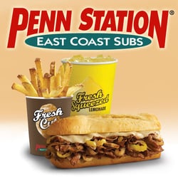 Penn Station East Coast Subs - Hot grilled cheesesteaks, fresh cut fries, hand squeezed lemonade