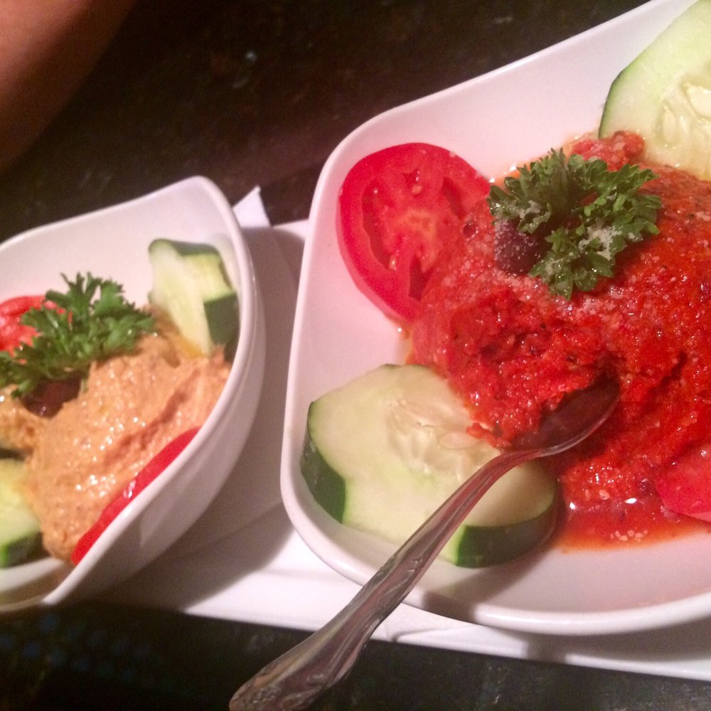 Aya Sofia - Hummus and red pepper dips - Turkish Near Me - Saint Louis, Missouri Aya Sofia - Hummus and red pepper dips - Turkish Near Me - Saint Louis, Missouri