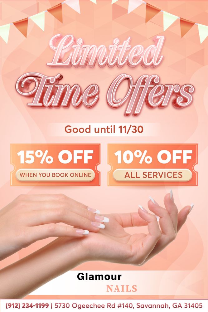 GLAMOUR NAIL 34 Photos & 20 Reviews 5730 Ogeechee Rd, Savannah