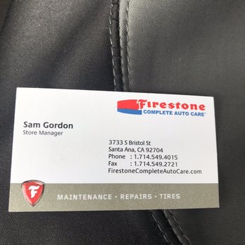 Firestone Complete Auto Care - Manager Sam Gordon . Even knew where to send me to get fake eyelashes. #Helpful - Auto Repair Near Me - Santa Ana, California