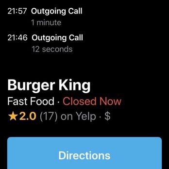 Burger King - Verified BK open 'til 10 @ 9:46; minutes later in line, no one took our order. Kayla at 9:57 said their clocks are 7 minutes fast. - Burgers Near Me - Redding, California Burger King - Verified BK open 'til 10 @ 9:46; minutes later in line, no one took our order. Kayla at 9:57 said their clocks are 7 minutes fast. - Burgers Near Me - Redding, California