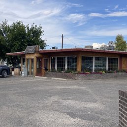 Exterior outside entrance of Mustang Cafe & BBQ - Lovell, Wyoming Exterior outside entrance of Mustang Cafe & BBQ - Lovell, Wyoming