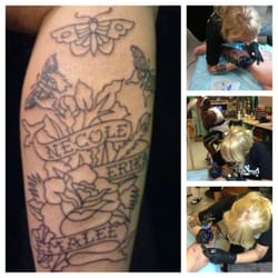 Rose Tattoo Parlor - Katie working on my leg!