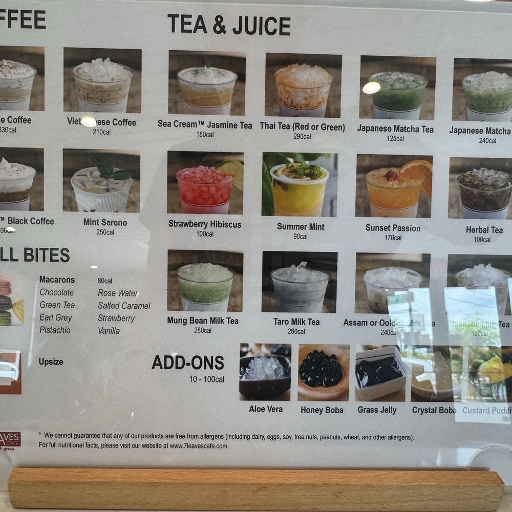 7 Leaves Cafe - Menu 1/25 - Coffee & Tea Near Me - Phoenix, Arizona