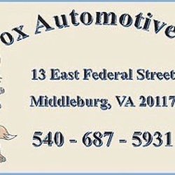Fox Automotive - Sign of business with phone number