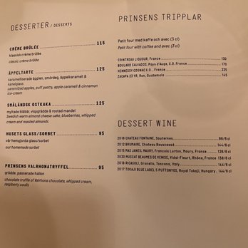 Prinsen - Menu (October 2022) - Bars Near Me - Stockholm, Alberta