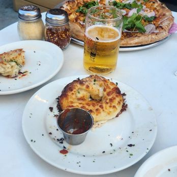 Pitfire Pizza - Cheesy knots & epic bbq chicken pizza and washing it down with LTE Lager. - Pizza Near Me - Orange, California