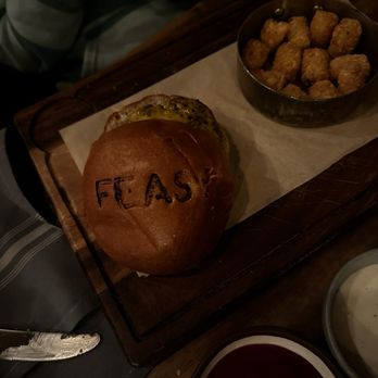 Feast At 316 - This is the KIDS burger.... 9oz. - Steakhouses Near Me - Camas, Washington