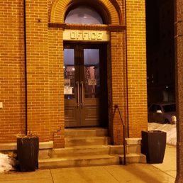 the entrance to the building