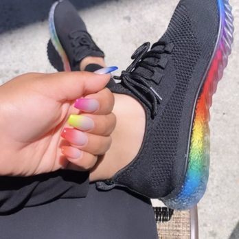Luxury Nails Spa - Rainbow powder ombre - Nail Salons Near Me - San Jose, California