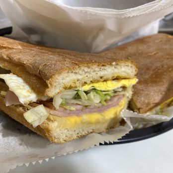 San Juan Bakery - Ham, Cheese & Egg Sandwich with mayo, lettuce and tomatoes - Desserts Near Me - Chicago, Illinois San Juan Bakery - Ham, Cheese & Egg Sandwich with mayo, lettuce and tomatoes - Desserts Near Me - Chicago, Illinois