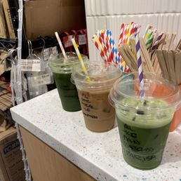 pandan matcha latte