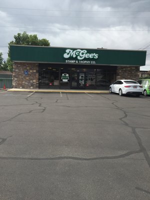 McGee's Stamp and Trophy