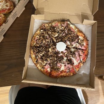JT's Oven - Ham+ mushroom with half white and half red sauce pizza - Pizza Near Me - Chico, California JT's Oven - Ham+ mushroom with half white and half red sauce pizza - Pizza Near Me - Chico, California