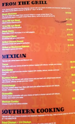 Menu photo 6 Sombrero Restaurant Hamer, SC