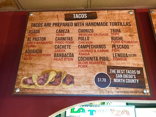 Menu photo 8 La Takiza Escondido, CA