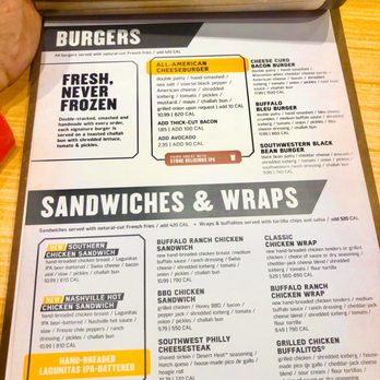 Buffalo Wild Wings - Sandwich menu - American Near Me - Gadsden, Alabama