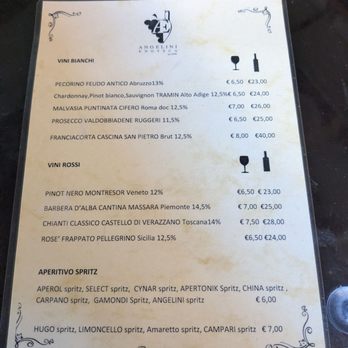 Enoteca Angelini - Menu March 2026 - Beer, Wine & Spirits Near Me - Rome, RM