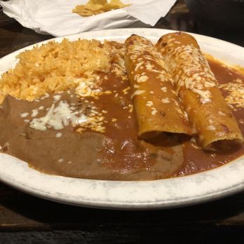 Compadres - a plate of enchiladas and rice - Mexican Near Me - Painesville, Ohio