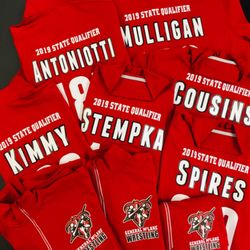 McLane 2019 wrestling team state qualifier uniforms!