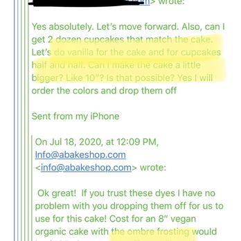 A Bakeshop - They gave me options of vegan flavors only to find out a week late my cupcakes weren't vegan. - Bakeries Near Me - Phoenix, Arizona A Bakeshop - They gave me options of vegan flavors only to find out a week late my cupcakes weren't vegan. - Bakeries Near Me - Phoenix, Arizona