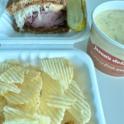Jason's Deli - Managers special: 1/2 Reuben sandwich w/cup of broccoli & cheese soup