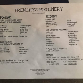 Frenchy's Poutinery - Menu - Poutineries Near Me - Windsor, Ontario