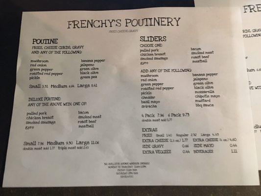 Menu photo 2 Frenchy's Poutinery Windsor, ON