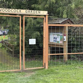 Woodcock Demonstration Gardens - entry from Woodcock Road. This side of the gate is parking, then you walk through into the garden. - Botanical Gardens Near Me - Sequim, Washington Woodcock Demonstration Gardens - entry from Woodcock Road. This side of the gate is parking, then you walk through into the garden. - Botanical Gardens Near Me - Sequim, Washington