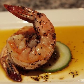 Petit Valentien - prix fixe appetizer: shrimp, lobster oil, black tea. - French Near Me - Santa Barbara, California Petit Valentien - prix fixe appetizer: shrimp, lobster oil, black tea. - French Near Me - Santa Barbara, California