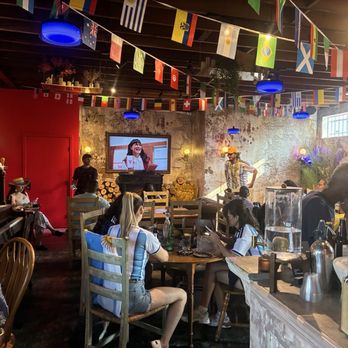 FUEGOS LA - Betty La Fea on the TV for FIFA commercial. Inside of restaurant. - Empanadas Near Me - Los Angeles, California