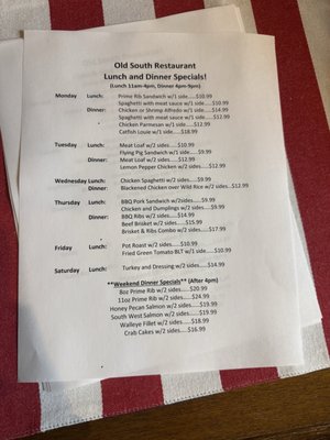 Menu photo 1 Old South Restaurant Russellville, AR Menu photo 1 Old South Restaurant Russellville, AR