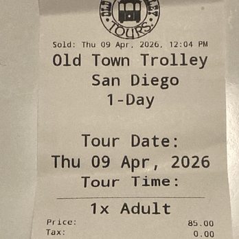 Old Town Trolley Tours - In-person, buying ticket at booth was double what website price shows. - Bus Tours Near Me - San Diego, California