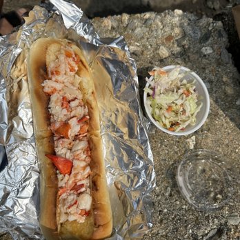 Lobster Landing - Fully packed lobster roll and slaw - Seafood Markets Near Me - Clinton, Connecticut