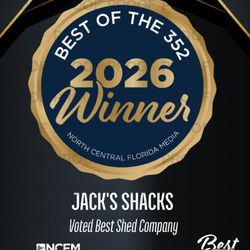 Jack's Shacks - THANKS TO YOU WE WERE VOTED BEST SHED COMPANY FOR THE 2ND CONSECUTIVE YEAR!