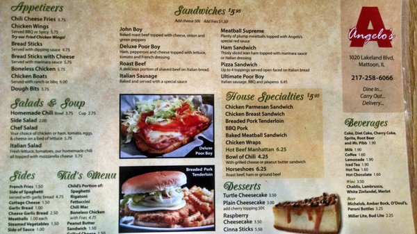 Menu photo 1 Angelo's Pizza Mattoon, IL Menu photo 1 Angelo's Pizza Mattoon, IL