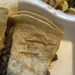 Taco Shop Miami Lakes - Pieces of a broken toothpick found in two rolled taquitos!!