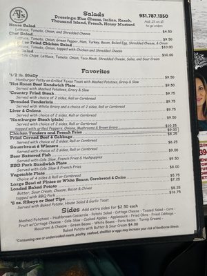 Menu photo 2 AJ's Diner Crossville, TN Menu photo 2 AJ's Diner Crossville, TN